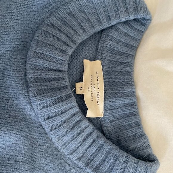 Sezane Blue Crew Neck Sweater in Medium - Picture 3 of 5